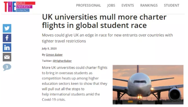 这些英国大学都宣布包机接中国学生回去上课啦！